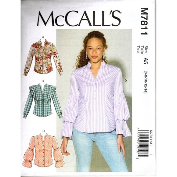 McCall's M7811 Misses 6 to 14 Button Up Top Uncut Sewing Pattern - Picture 1 of 2